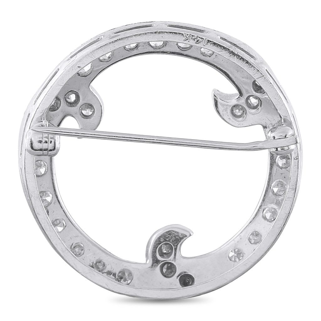 14K White Gold 0.60ct Diamond Brooch