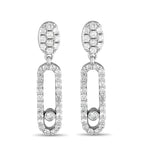 Exclusive 14K White Gold 0.50 ct Diamond Drop Earrings ER29663-W – These subtly playful diamond earrings are designed to deli