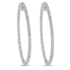 Exclusive 14K White Gold 1.77ct Diamond Inside-Out Hoop Earrings MF07-070225 – These luxury hoop earrings offer an updated ta
