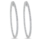 14K White Gold 1.77ct Diamond Inside-Out Hoop Earrings