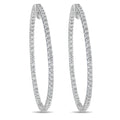 14K white gold diamond inside-out hoop earrings