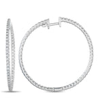 Exclusive 14K White Gold 1.77ct Diamond Inside-Out Hoop Earrings