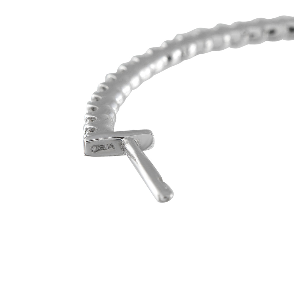 14K White Gold 1.77ct Diamond Inside-Out Hoop Earrings