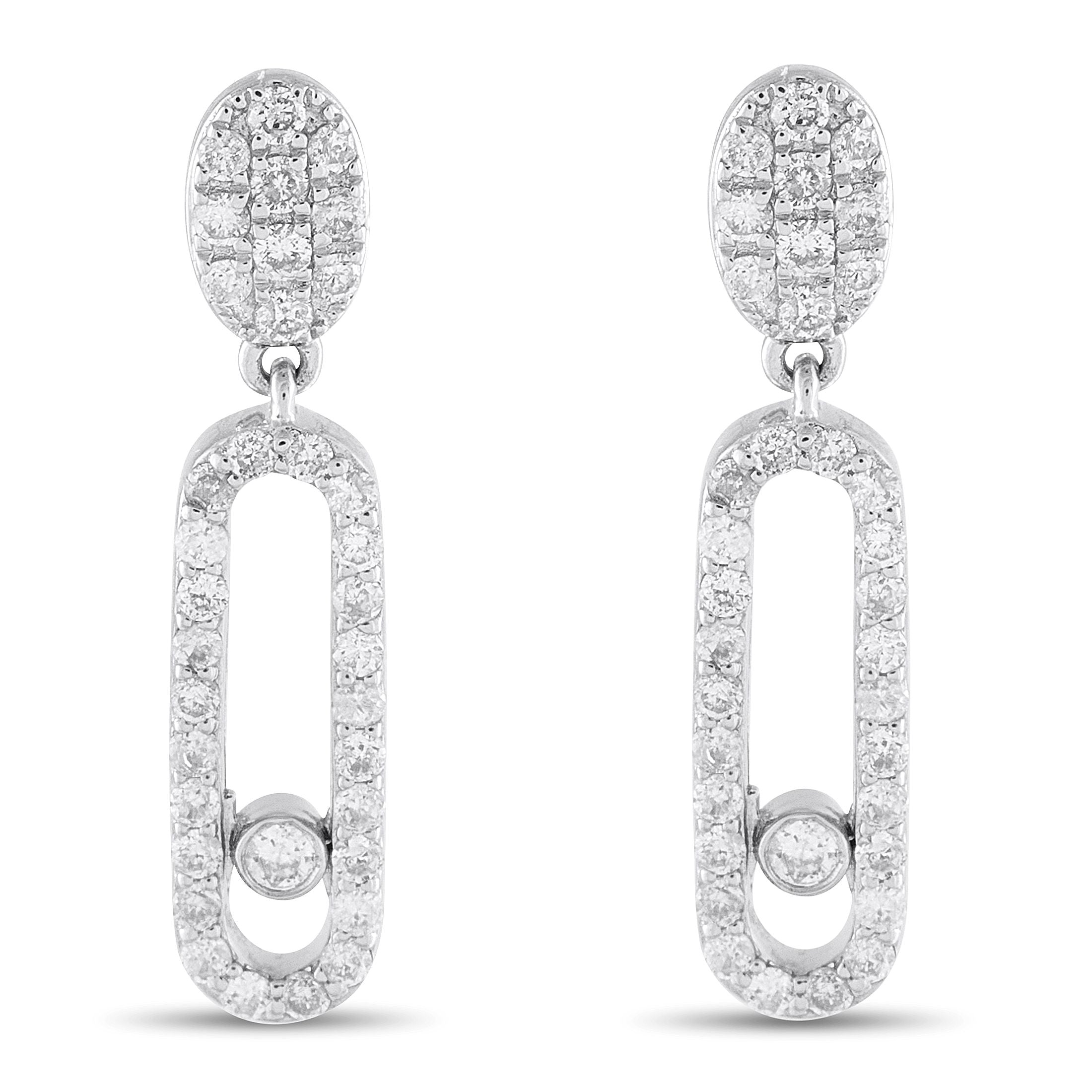 Exclusive 14K White Gold 0.50ct Diamond Drop Earrings ER29663-W – A luxurious design makes these earrings the perfect additio