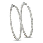14K White Gold 1.56ct Diamond Inside-Out Hoop Earrings
