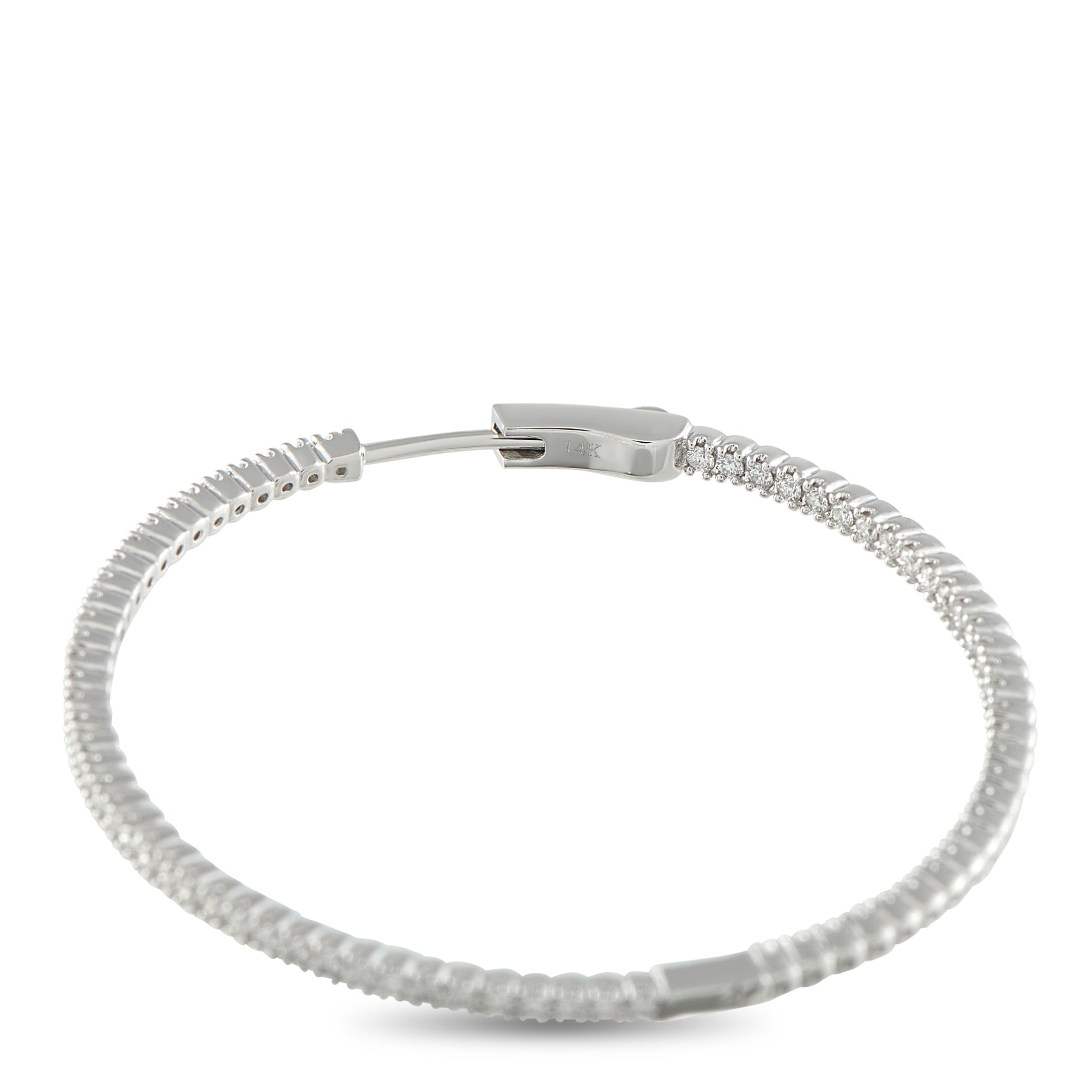 14K White Gold 1.56ct Diamond Inside-Out Hoop Earrings