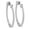 14K White Gold 1.07ct Diamond Inside-Out Hoop Earrings