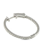 14K White Gold 1.07ct Diamond Inside-Out Hoop Earrings