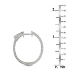 14K White Gold 1.07ct Diamond Inside-Out Hoop Earrings