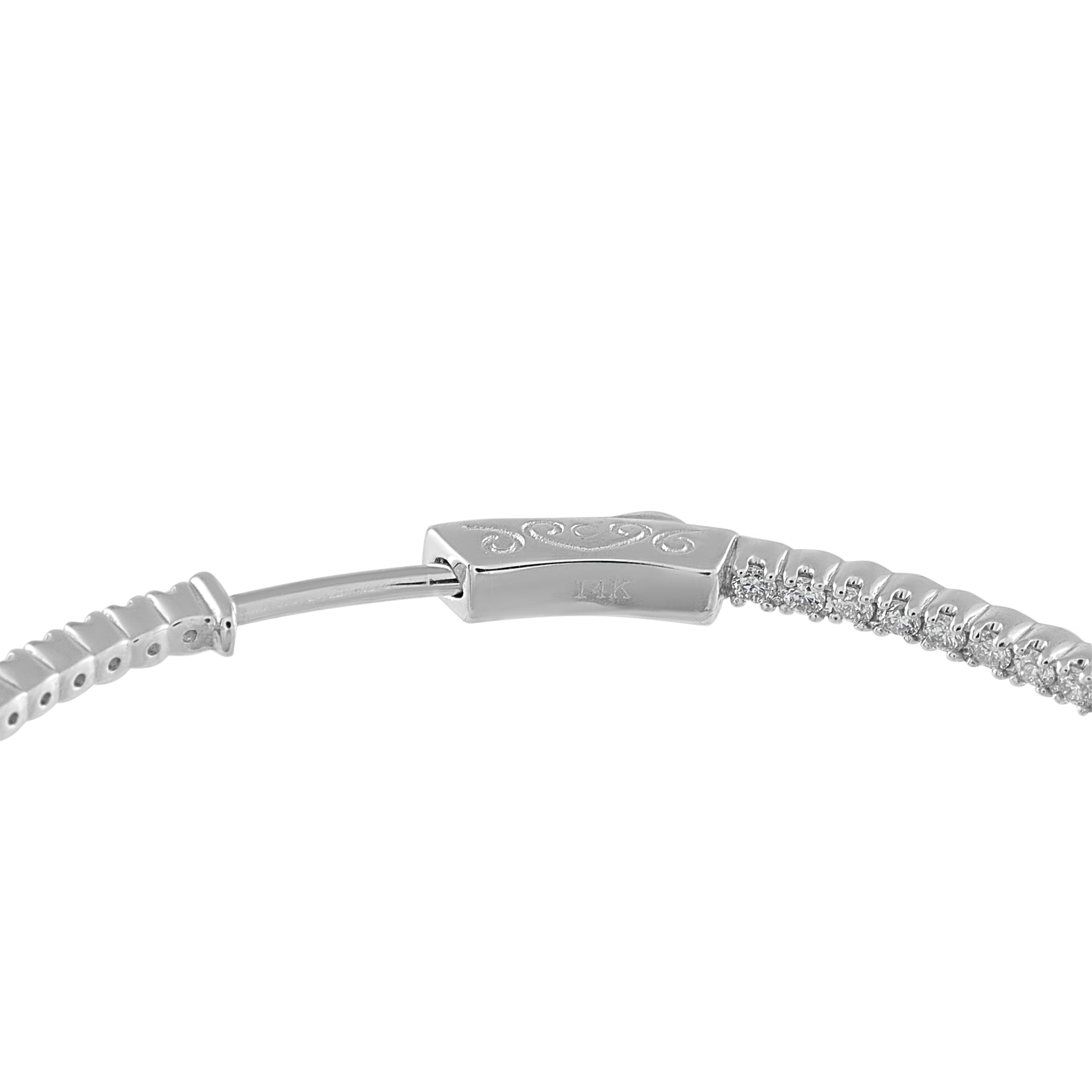 14K White Gold 1.78ct Diamond Inside-Out Hoop Earrings