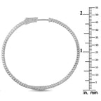 14K White Gold 1.78ct Diamond Inside-Out Hoop Earrings