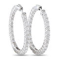 14K White Gold 10.20ct Diamond Inside-Out Hoop Earrings