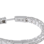 14K White Gold 10.20ct Diamond Inside-Out Hoop Earrings
