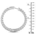 14K White Gold 10.20ct Diamond Inside-Out Hoop Earrings