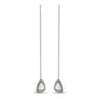 14K White Gold 3.23ct Diamond Dangle Earrings