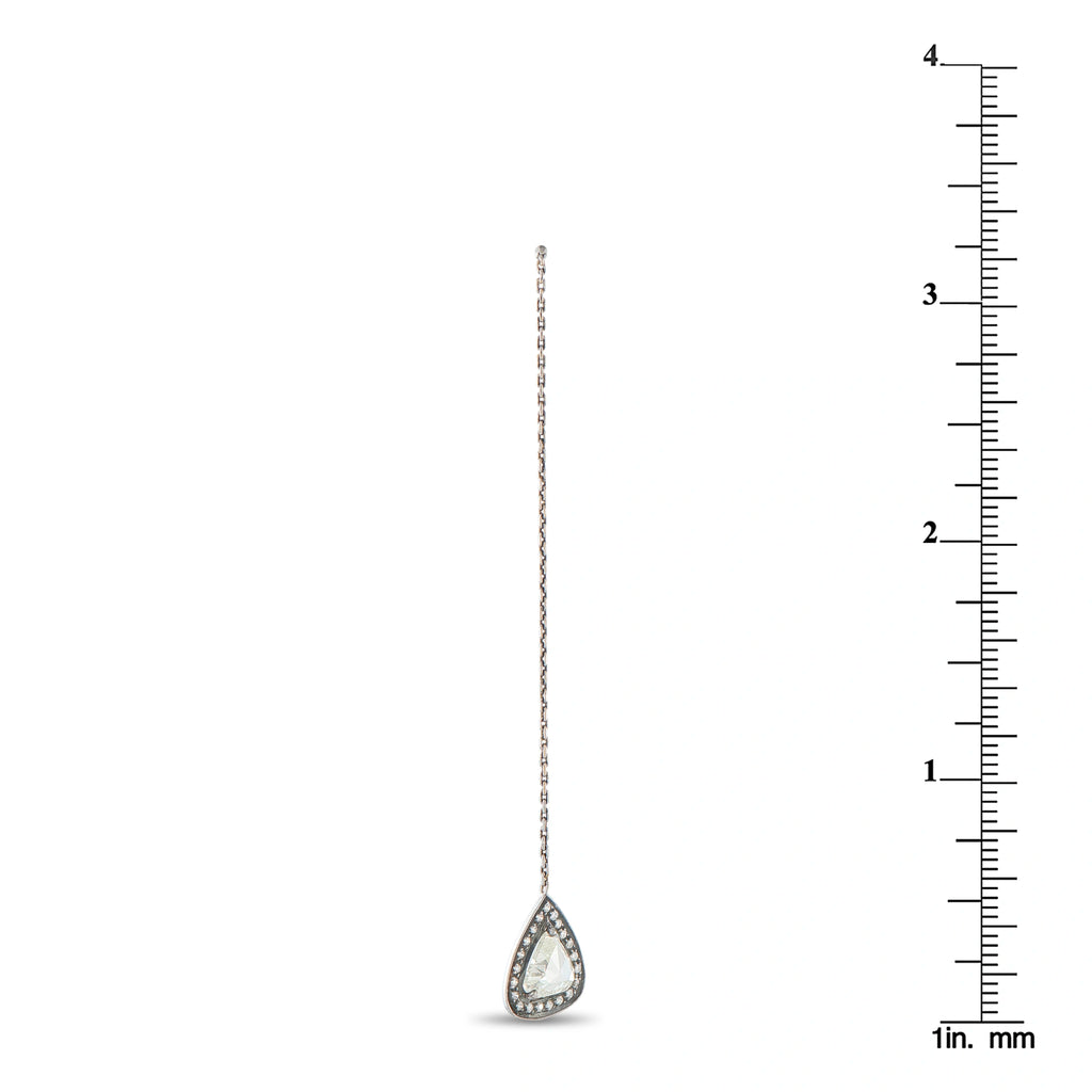 14K White Gold 3.23ct Diamond Dangle Earrings