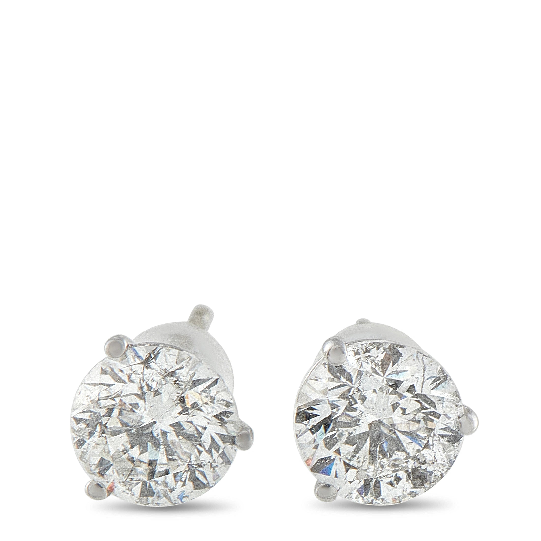 14K White Gold 1.68ct Diamond Stud Earrings