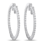 14K white gold diamond inside-out hoop earrings