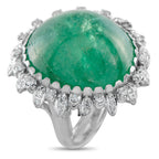 Exclusive 14K White Gold 0.30ct Diamond and Emerald Ring