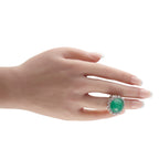 Exclusive 14K White Gold 0.30ct Diamond and Emerald Ring