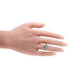 14K White Gold 0.90ct Diamond and Emerald Ring