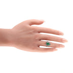 14K White Gold 0.50ct Diamond and Emerald Ring