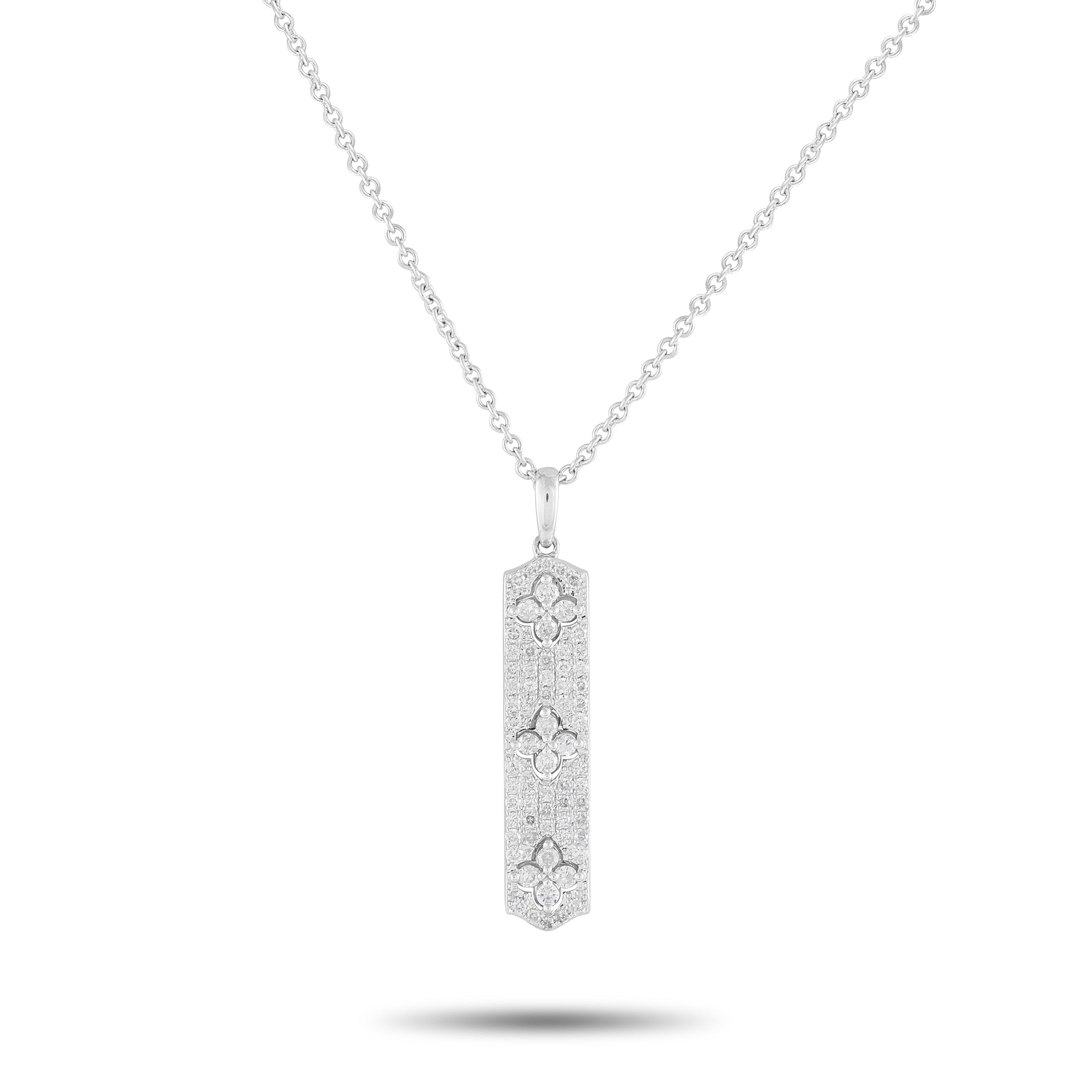 14K White Gold 0.70ct Diamond Pendant