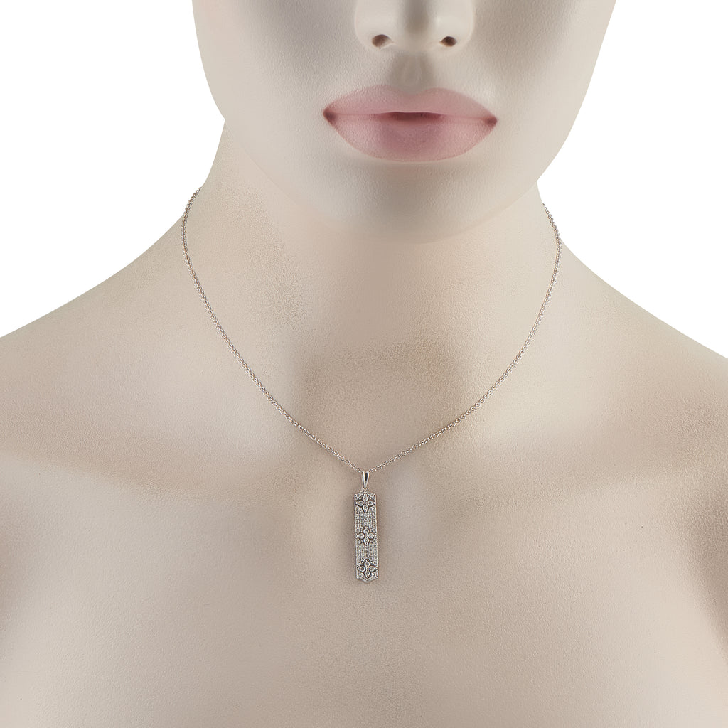 14K White Gold 0.70ct Diamond Pendant