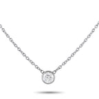 14K White Gold 0.80ct Diamond Solitare Necklace