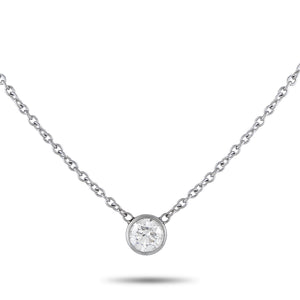 14K White Gold 0.80ct Diamond Solitare Necklace