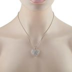 14K White Gold 2.70ct Diamond Pave Heart Pendant
