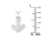 Diamond anchor pendant in 14K white gold with pavé setting