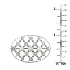 14K White Gold 1.30ct Diamond and Pearl Oval Openwork Brooch