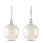 14K White Gold 0.40ct Diamond and Pearl Earrings