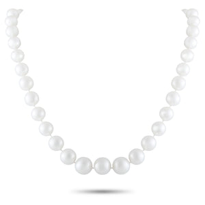 14K White Gold 1.50ct Diamond and Pearl Necklace