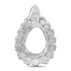 14K White Gold 2.25ct Diamond Pear Halo Pendant