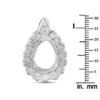 14K White Gold 2.25ct Diamond Pear Halo Pendant