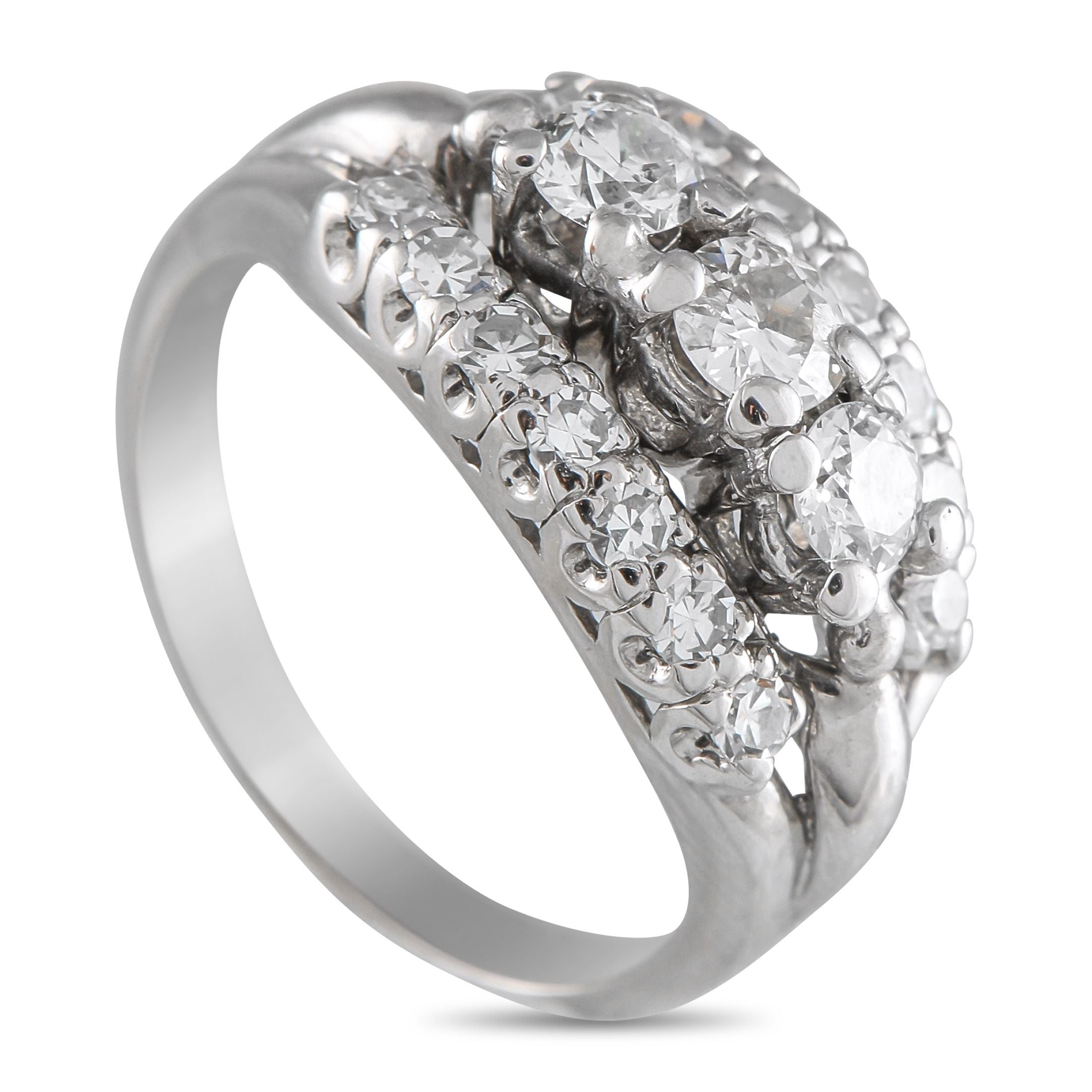 Exclusive Vintage 14K White Gold Diamond Ring MF02-052925 – This vintage ring features a timeless design that will never go o