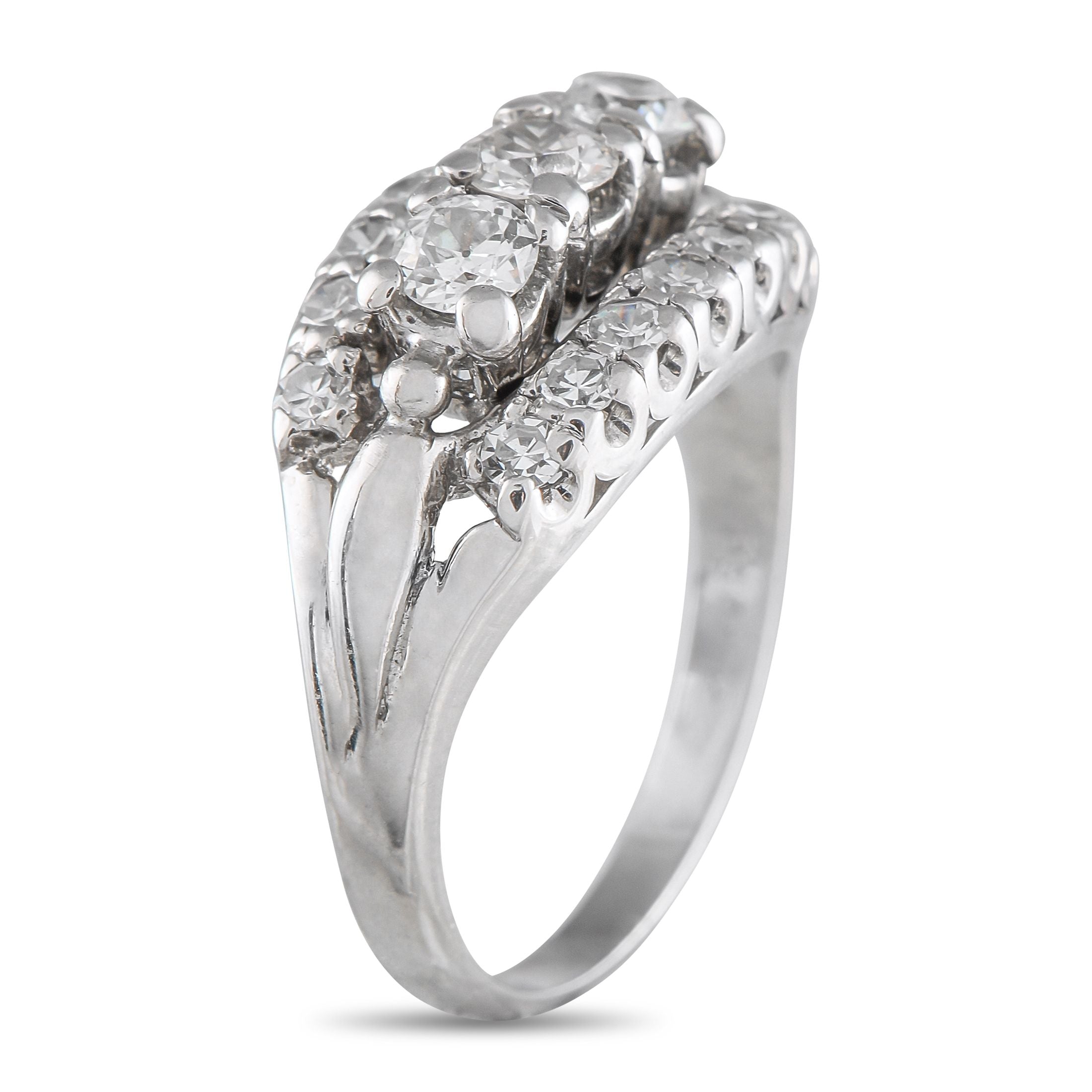 Exclusive Vintage 14K White Gold Diamond Ring