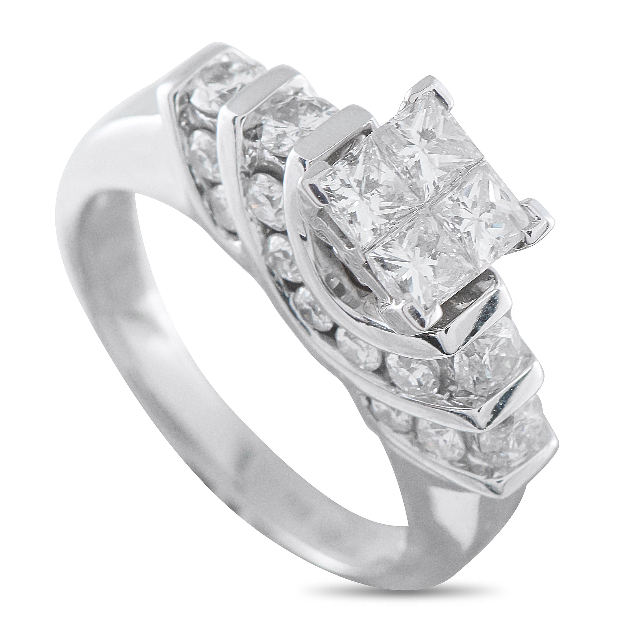 14K White Gold 1.84ct Diamond Ring