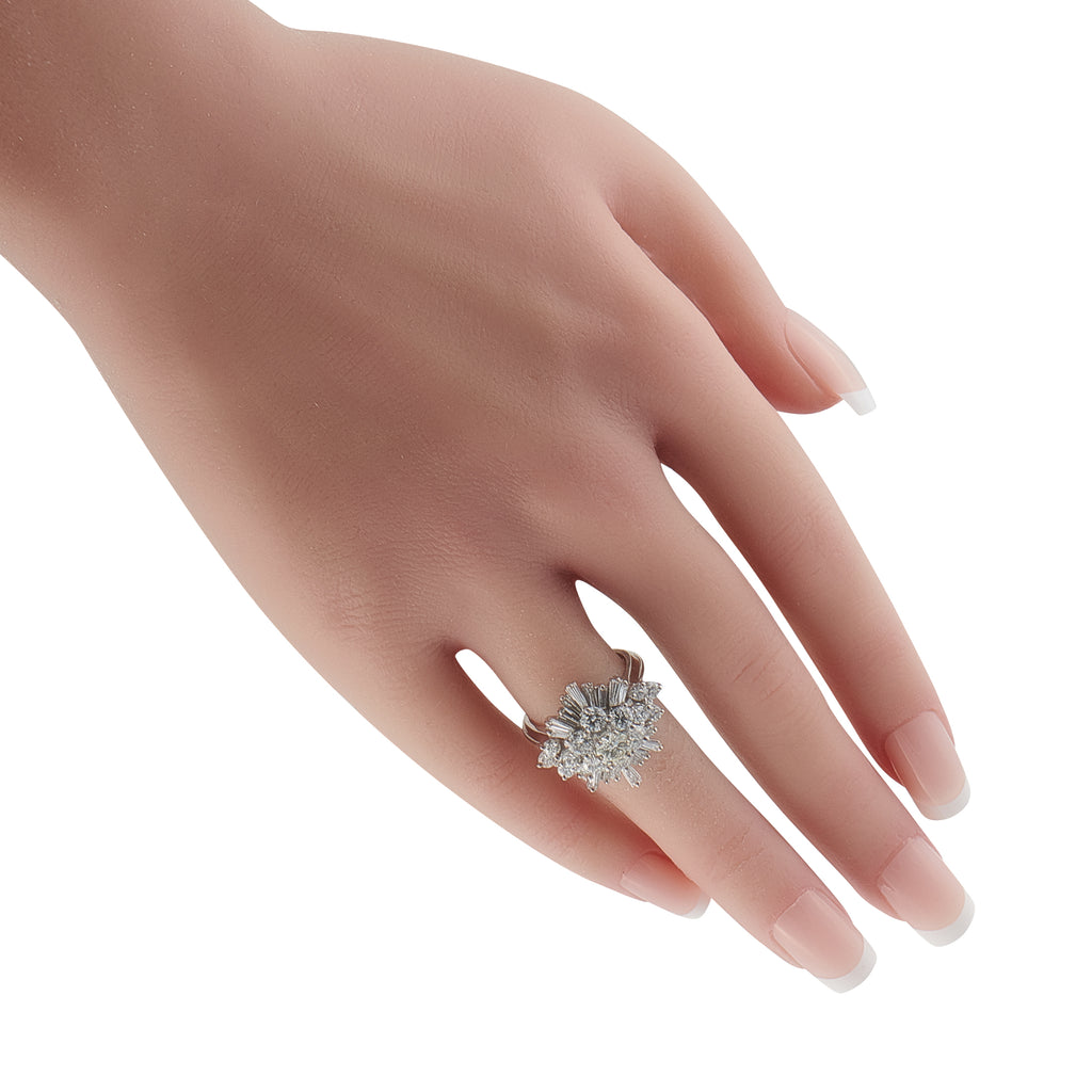 14K White Gold 3.48ct Diamond Ring