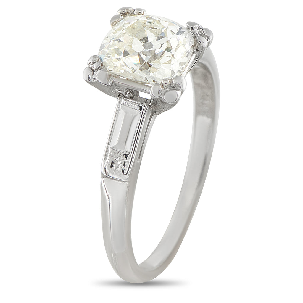 Antique 14K White Gold 1.05ct Diamond Ring