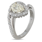 14K White Gold 2.62ct Diamond Pear Ring
