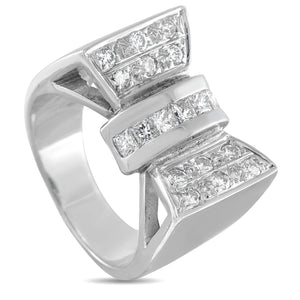 14K White Gold 1.06ct Diamond Bow Ring