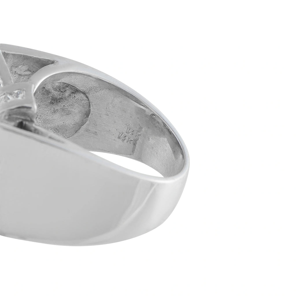 14K White Gold 1.06ct Diamond Bow Ring
