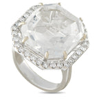 14K White Gold 0.60ct Diamond Victorian Cupid Intaglio Ring