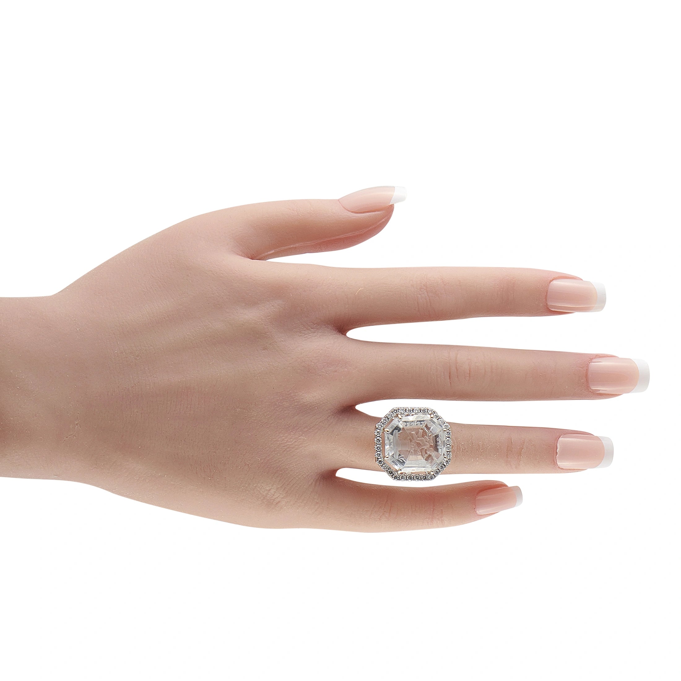 14K White Gold 0.60ct Diamond Victorian Cupid Intaglio Ring