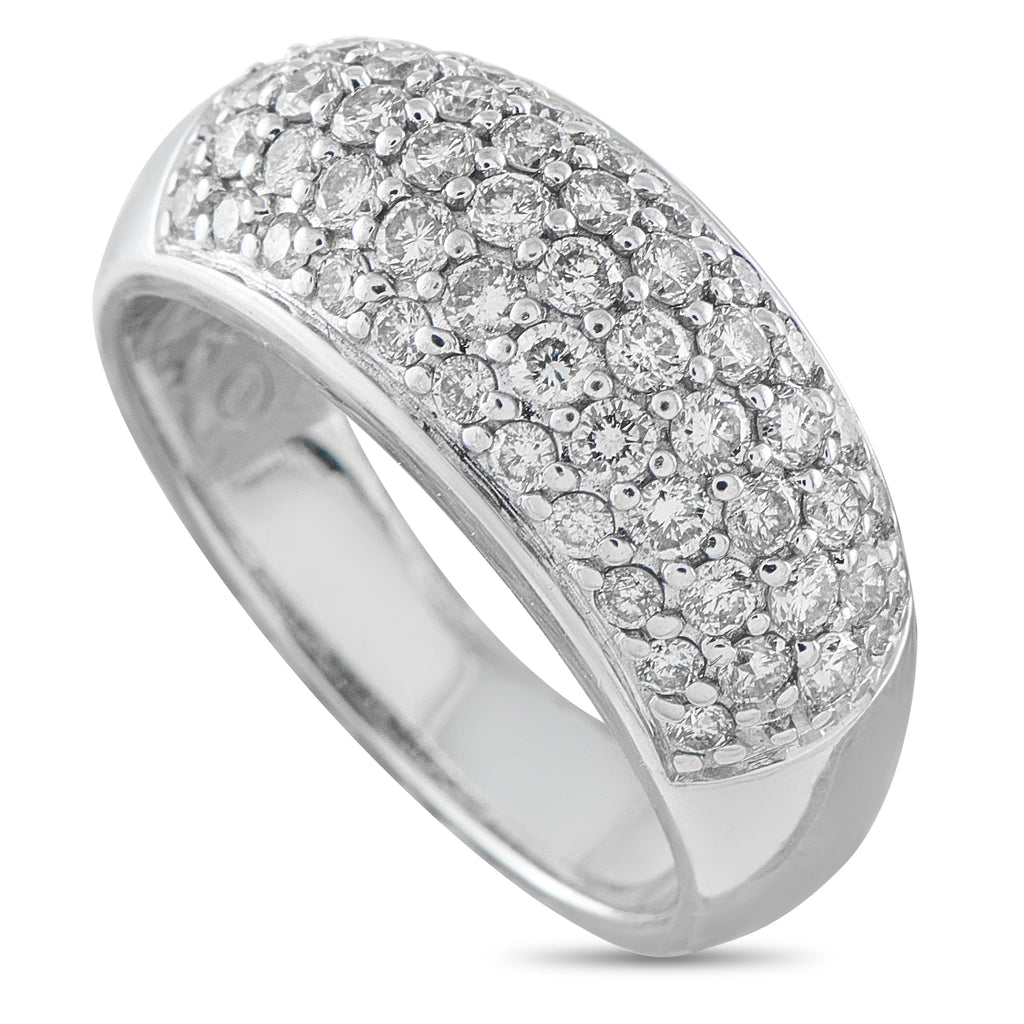 14K White Gold 1.0ct Diamond Pavé Ring