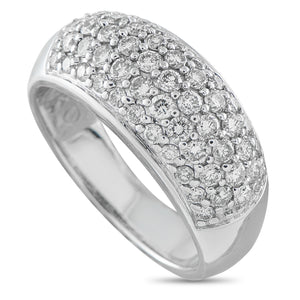 14K White Gold 1.0ct Diamond Pavé Ring
