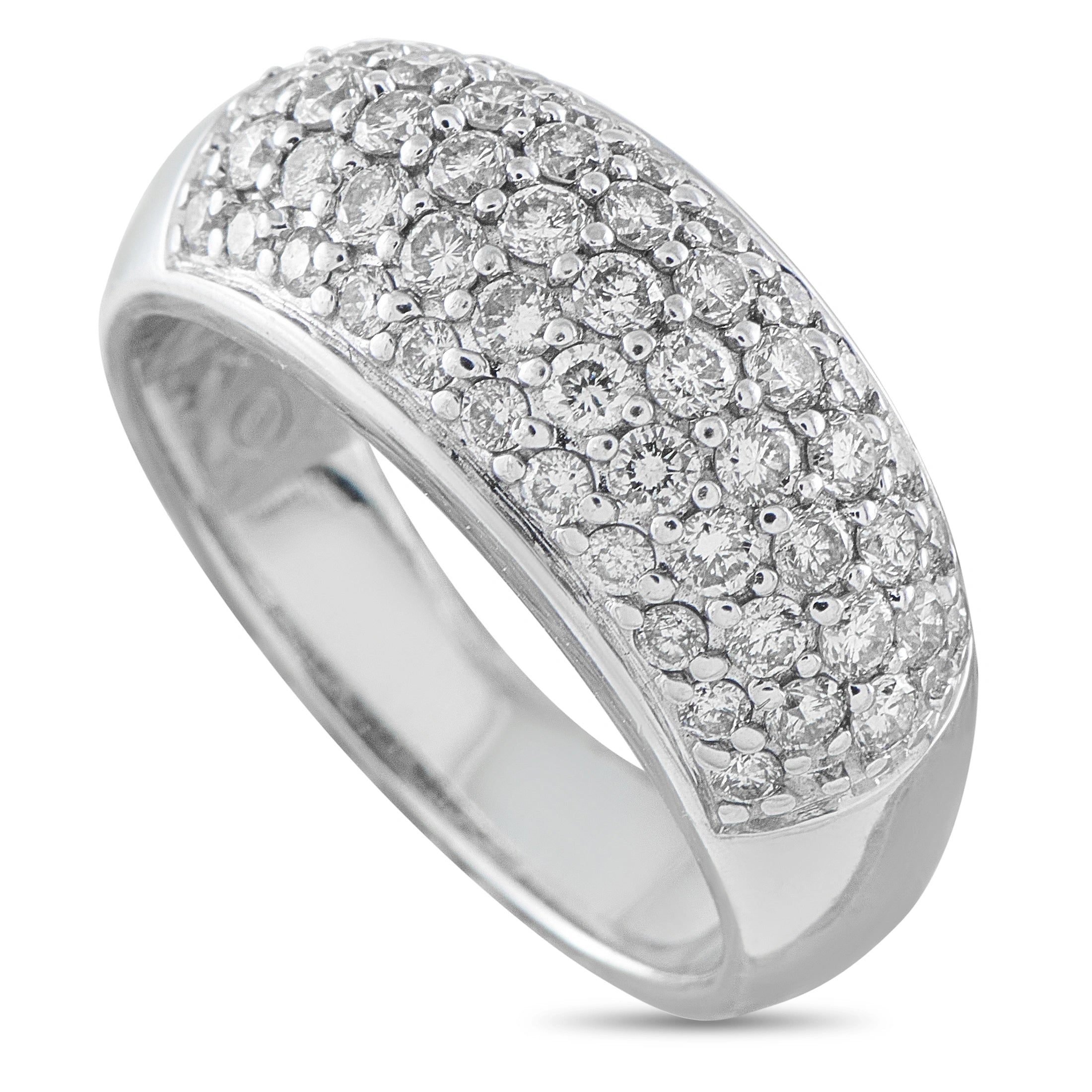 14K White Gold 1.0ct Diamond Pavé Ring